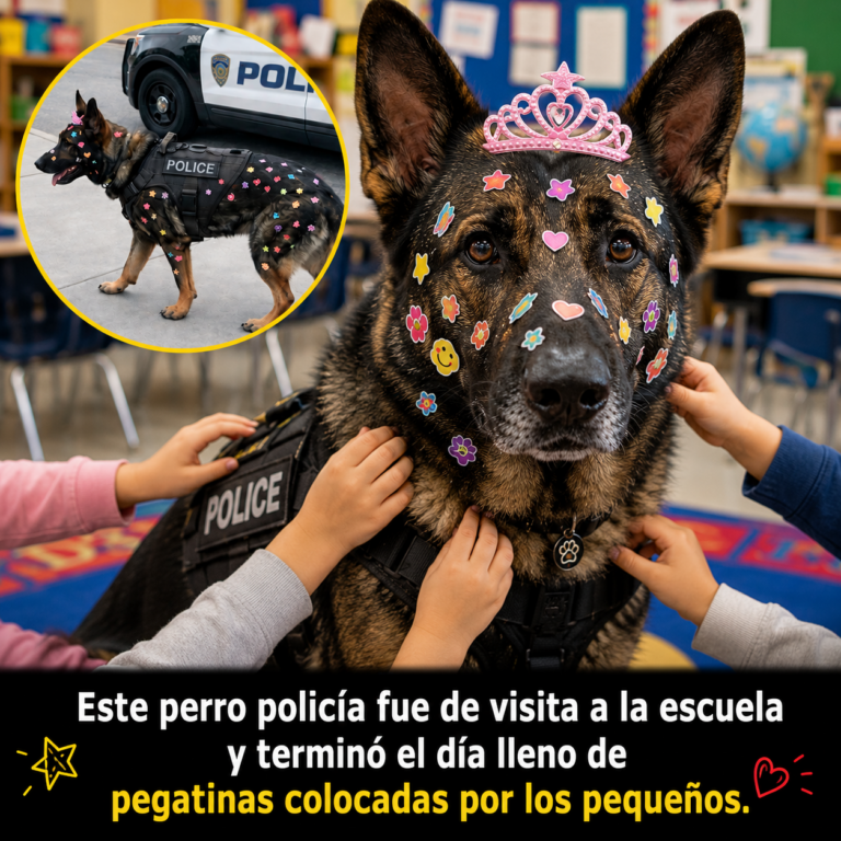 De Agente de Élite a Modelo de Pegatinas: El Divertido Día del Perro Policía Blitz en una Escuela.