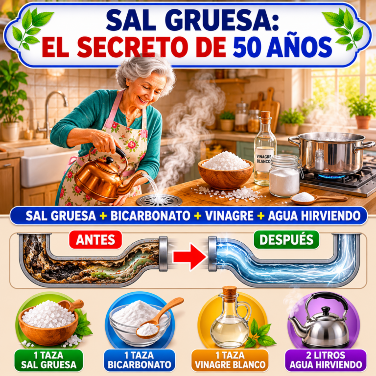 Sal gruesa para desatascar tuberías: El truco casero de la abuela para eliminar obstrucciones y malos olores.